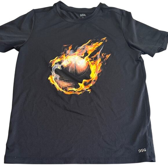 DSG Other - DSG Black Tee with Fiery Basketball Design child size 10-12